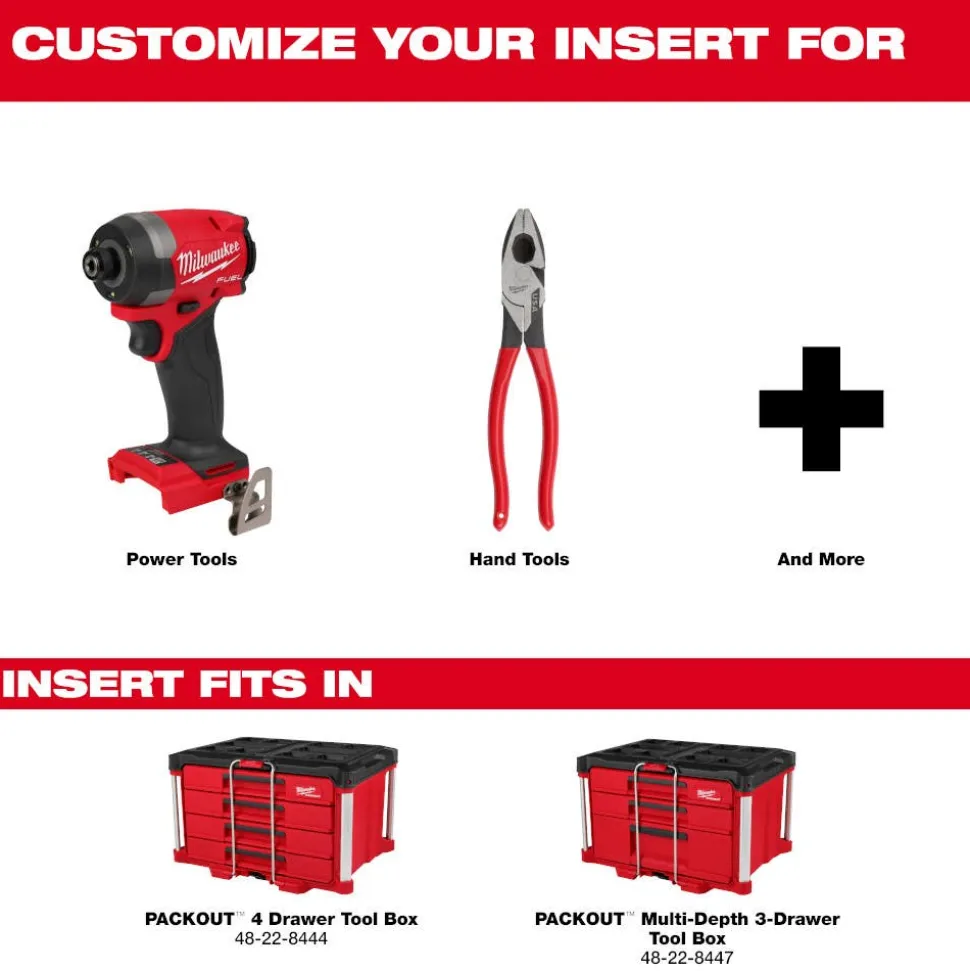 Milwaukee Low-Profile Customizable Foam Insert for PACKOUT Drawer Tool Boxes 48-22-8453