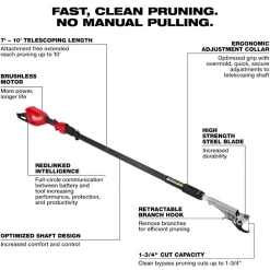Milwaukee M18 Brushless Telescoping Pole Pruning Shears 3008-20