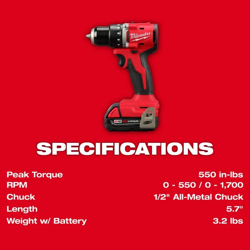 Milwaukee M18 Compact Brushless 2-Tool Combo Kit 3692-22CT
