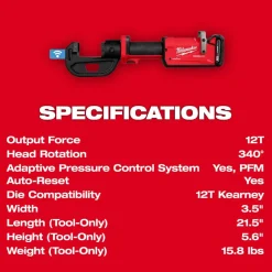 Milwaukee M18 FORCE LOGIC 12T Kearney Linear Crimper 2878K-22