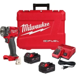 Milwaukee M18 FUEL 1/2 " Compact Impact Wrench Friction Ring Kit + 31pc. Impact Duty Metric/SAE PACKOUT Deep Socket Set Bundle KIT-2855-22R-49-66-6806