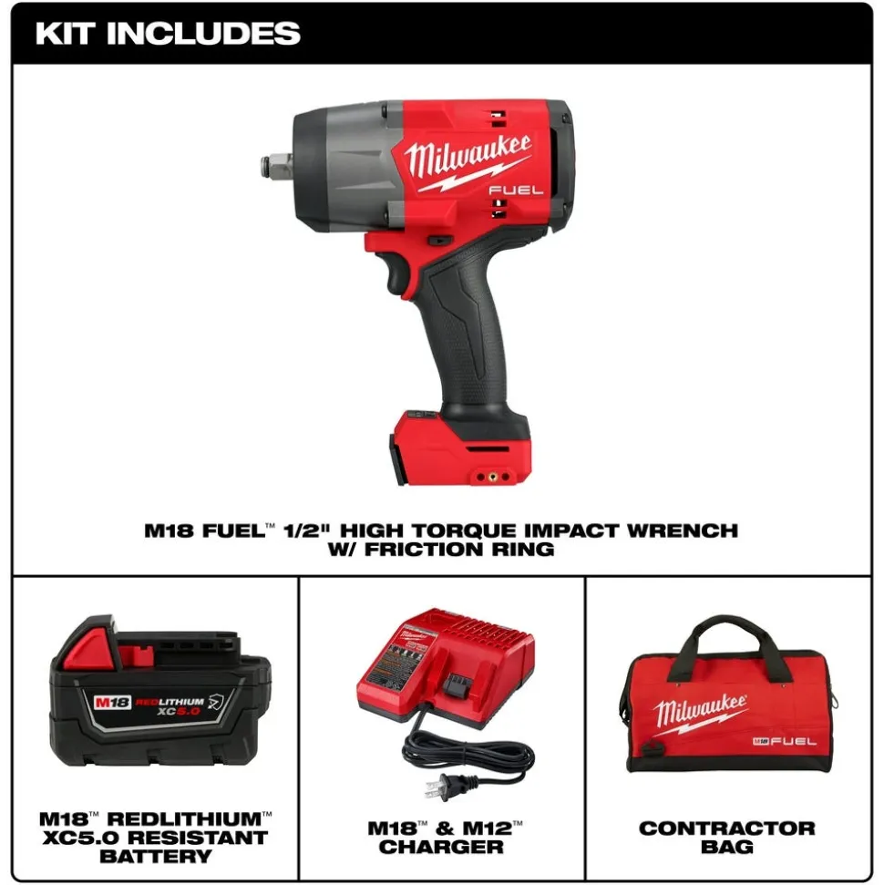 Milwaukee M18 FUEL 1/2" High Torque Impact Wrench w/ Friction Ring 2967-20