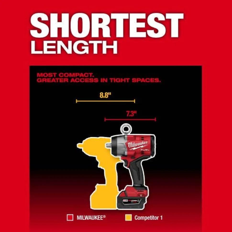Milwaukee M18 FUEL 1/2" High Torque Impact Wrench w/ Pin Detent Kit 2966-22