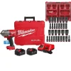 Milwaukee M18 FUEL High Torque Impact Wrench 1/2" Friction Ring ONE-KEY Kit + 31pc. Impact Duty Metric/SAE PACKOUT Deep Socket Set Bundle KIT-2863-22R-49-66-6806
