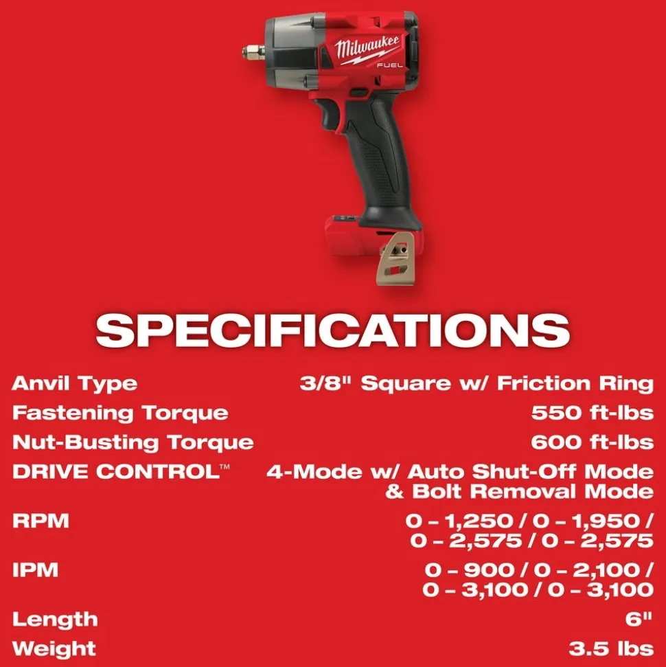 Milwaukee M18 FUEL 1/2" HTIW & 3/8" MTIW Automotive Combo Kit 3010-22