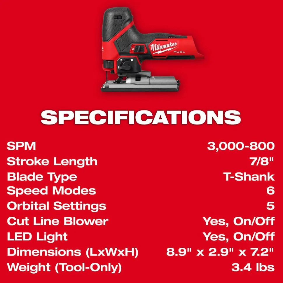 Milwaukee M12 FUEL Jig Saw 2545-20