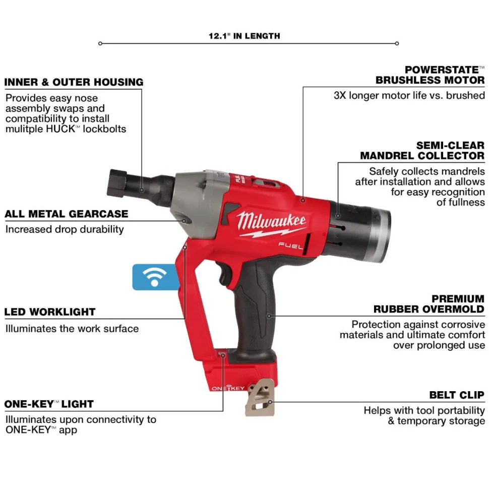Milwaukee M18 FUEL 1/4" Lockbolt Tool w/ ONE-KEY (Bare Tool) 2661-20