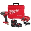 Milwaukee M18 FUEL 1/2'' Mid-Torque Impact Wrench w/ Pin Detent Kit + 31pc. Impact Duty Metric/SAE PACKOUT Deep Socket Set Bundle KIT-2962P-22R-49-66-6806