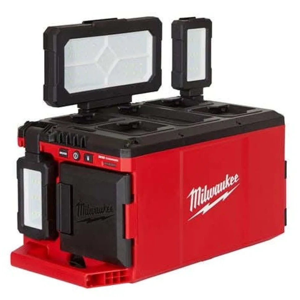 Milwaukee M18 FUEL ONE-KEY 3/4" High Torque & 1/2" Mid-Torque Friction Ring Impact Wrenches, 1/4" Hex Impact Driver, PACKOUT Light/Charger & Bluetooth Speaker Bare Tool Bundle