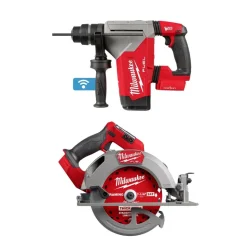 Milwaukee M18 FUEL 1-1/8" ONE-KEY SDS Plus Rotary Hammer & 1/2" Mid-Torque Friction Ring Impact Wrench Bare Tool Bundle