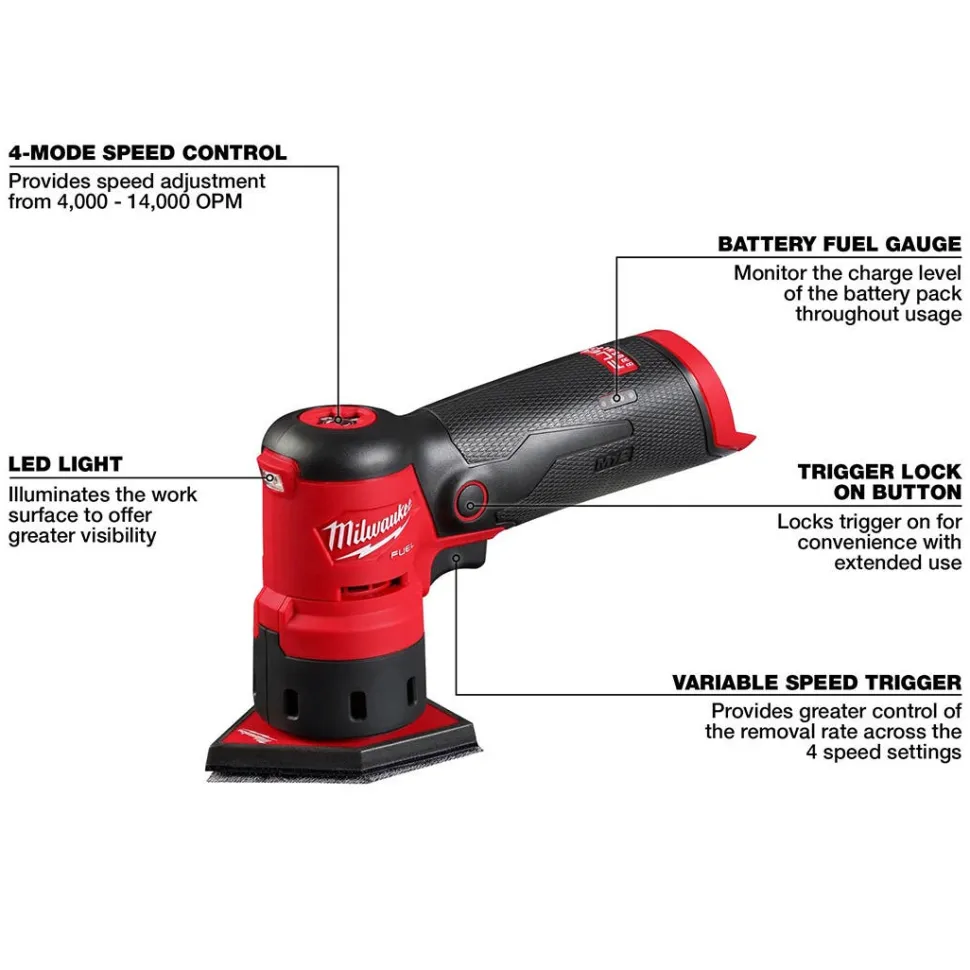 Milwaukee M12 FUEL Orbital Detail Sander (Bare Tool) 2531-20