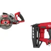 Milwaukee M18 FUEL Rear Handle 7-1/4" Circular Saw & M18 FUEL 16 Gauge Straight Finish Nailer- Tool Only 2830-20 & 3020-20