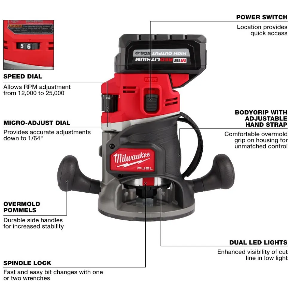 Milwaukee M18 FUEL 1/2" Router Kit 2838-21