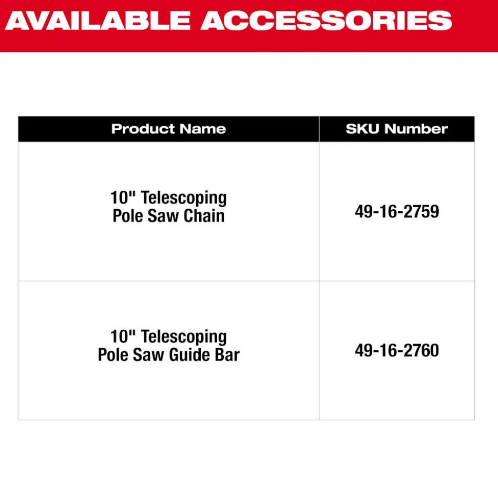 Milwaukee M18 Fuel Telescoping Pole Saw Bare Tool 3013-20