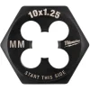 Milwaukee M10-1.25 mm 1-Inch Hex Threading Die 49-57-5353