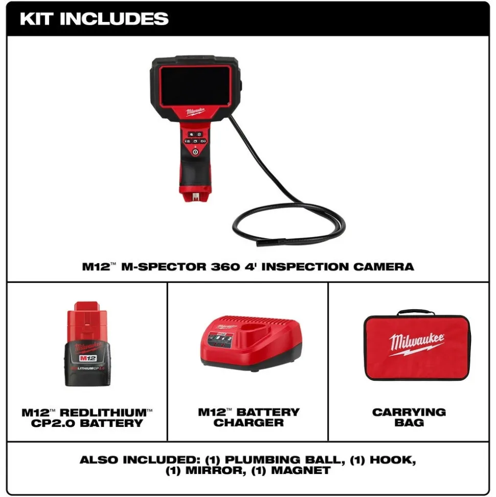 Milwaukee M12 M-Spector 360 4' Inspection Camera 2323-21