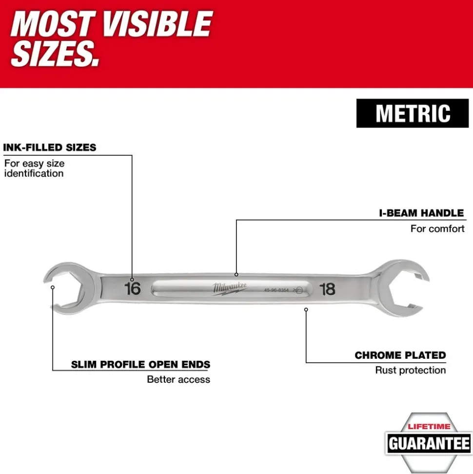 Milwaukee 9mm X 11mm Double End Flare Nut Wrench 45-96-8350