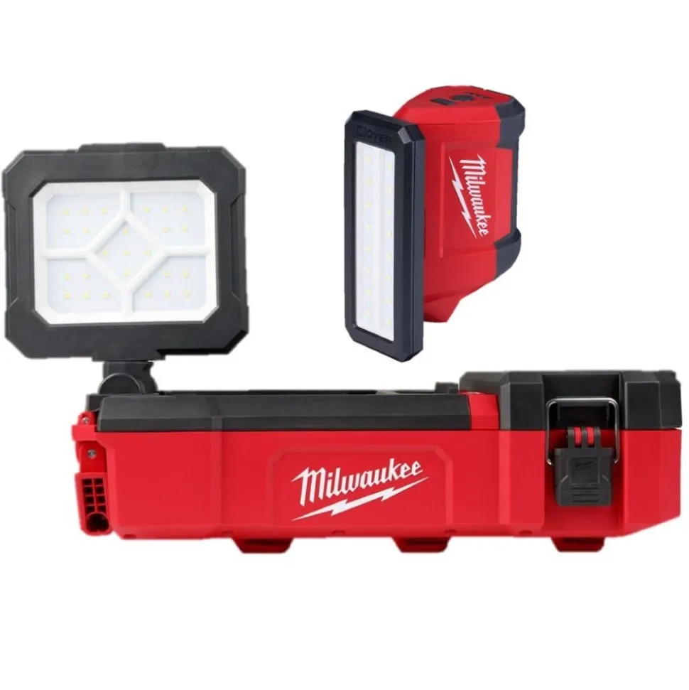 Milwaukee M12 PACKOUT Flood Light w/ USB Charging & M12 ROVER Service and Repair Flood Light w/ USB Charging 2356-20 & 2367-20