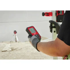 Milwaukee M18 Red Exterior Dual Slope Rotary Laser Level Kit w/ Receiver, Remote, Grade Rod & Tripod 3704-21T