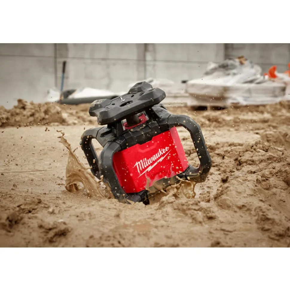 Milwaukee M18 Red Exterior Rotary Laser Level Kit w/ Receiver, Tripod, & Grade Rod 3701-21T
