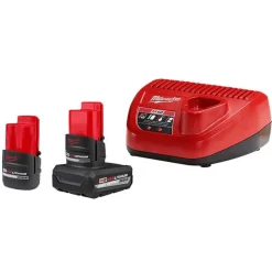 Milwaukee M12 REDLITHIUM 5.0Ah & 2.5Ah Battery Starter Kit 48-59-2452S