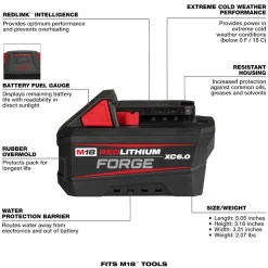 Milwaukee M18 REDLITHIUM FORGE XC6.0 Battery Pack 48-11-1861