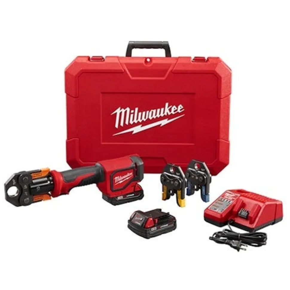 Milwaukee M18 Short Throw Press Tool Viega PureFlow PEX Jaws (2.0Ah) Kit 2674-22P
