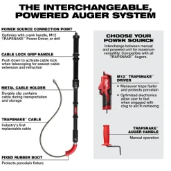 Milwaukee M12 TRAPSNAKE 6' Toilet Auger 3576-21