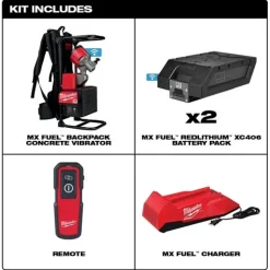 Milwaukee MX FUEL Backpack Concrete Vibrator Kit MXF371-2XC