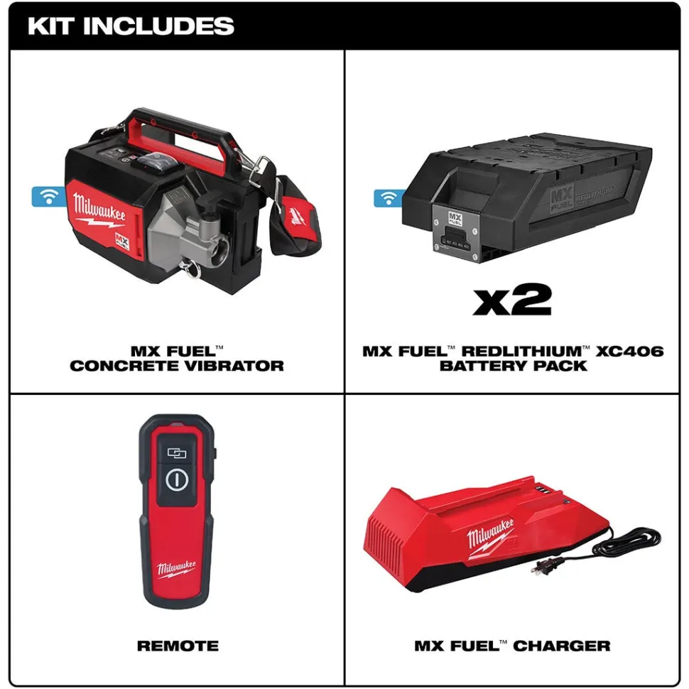 Milwaukee MX FUEL Concrete Vibrator Kit w/ ONE-KEY MXF370-2XC