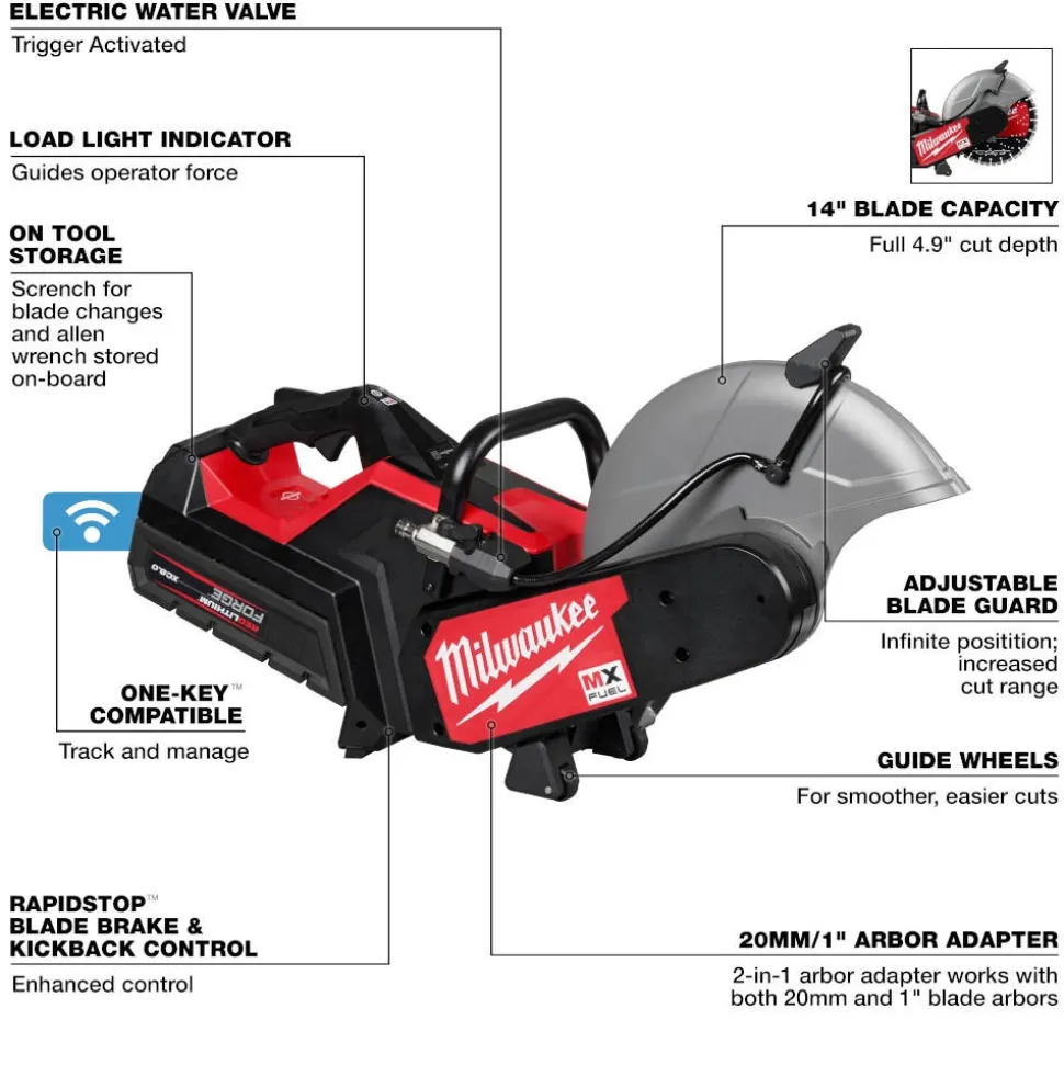Milwaukee MX FUEL 14" Cut-Off Saw w/ RAPIDSTOP Brake Kit MXF315-2XC