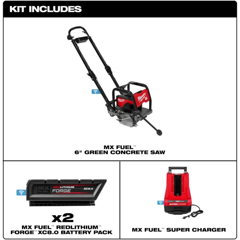 Milwaukee MX FUEL 6" Green Concrete Early Entry Saw Walk-Behind Kit MXF316-2XC