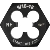 Milwaukee 9/16"-18 NF 1-7/16" Hex Threading Die 49-57-5368