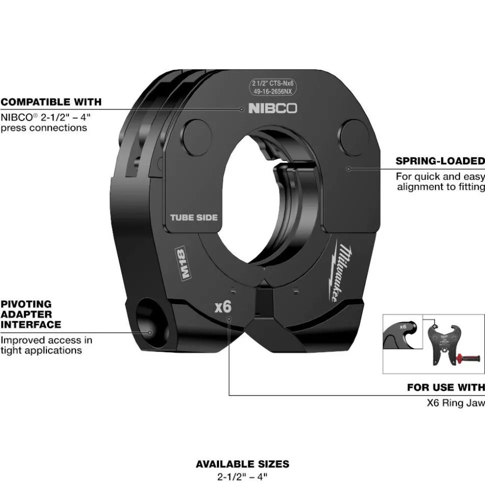 Milwaukee 2-1/2" NIBCO Press Ring for M18 FORCE LOGIC Long Throw Press Tool 49-16-2656NX