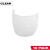 Milwaukee 10 Pack Clear Face Shield Replacement Lenses (Helmet & Hard Hat Mount) 48-73-1441