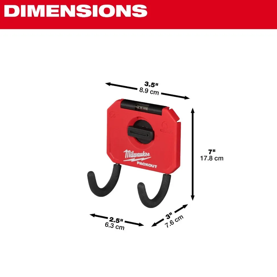 Milwaukee PACKOUT 3" Curved Hook 48-22-8335