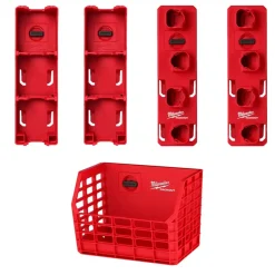 Milwaukee PACKOUT (2) M18 & M12 Battery Racks & Compact Basket Accessory Bundle