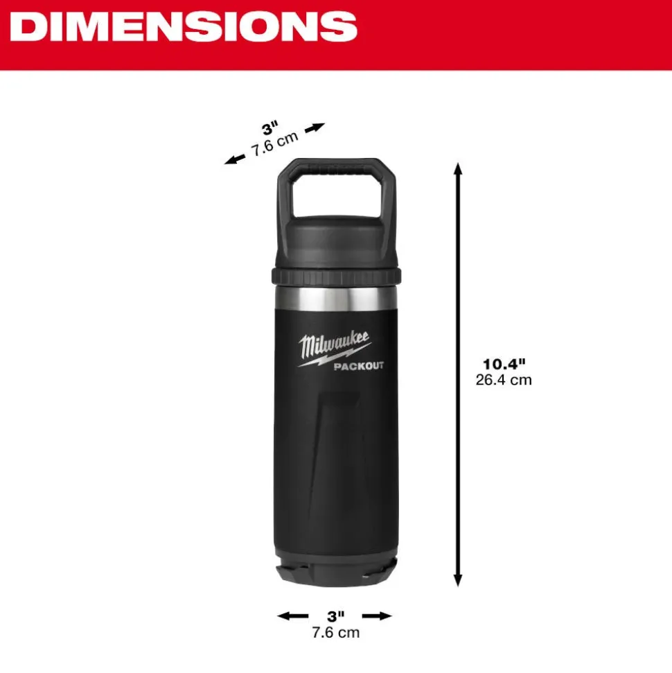 Milwaukee PACKOUT 18oz Insulated Bottle with Chug Lid 48-22-8382B