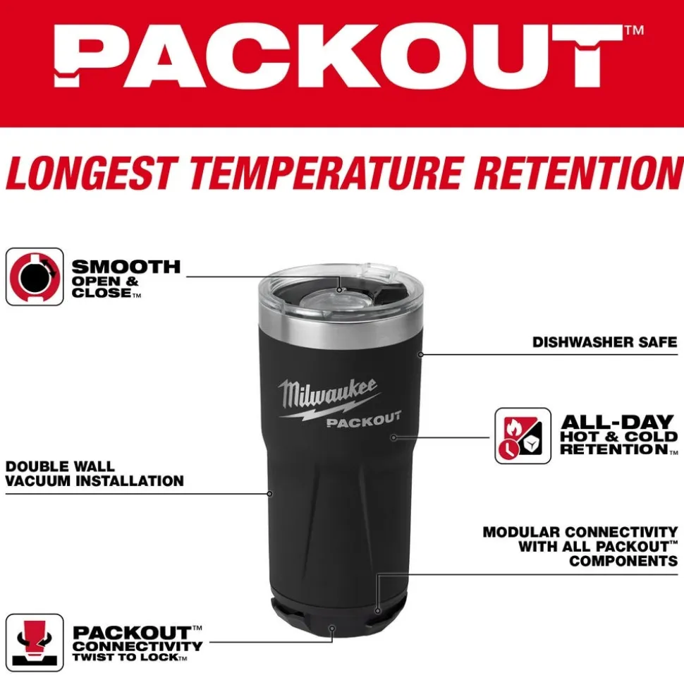Milwaukee PACKOUT 20oz Tumbler - Black 48-22-8392B