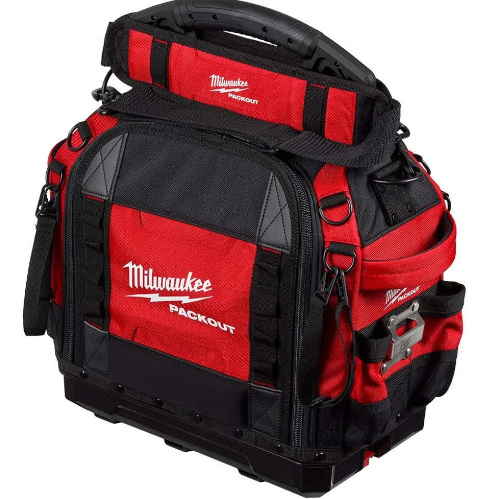 Milwaukee PACKOUT 15" Structured Bag, 3pc. Multi-Size Pouches, & Zippered Pouch Bundle