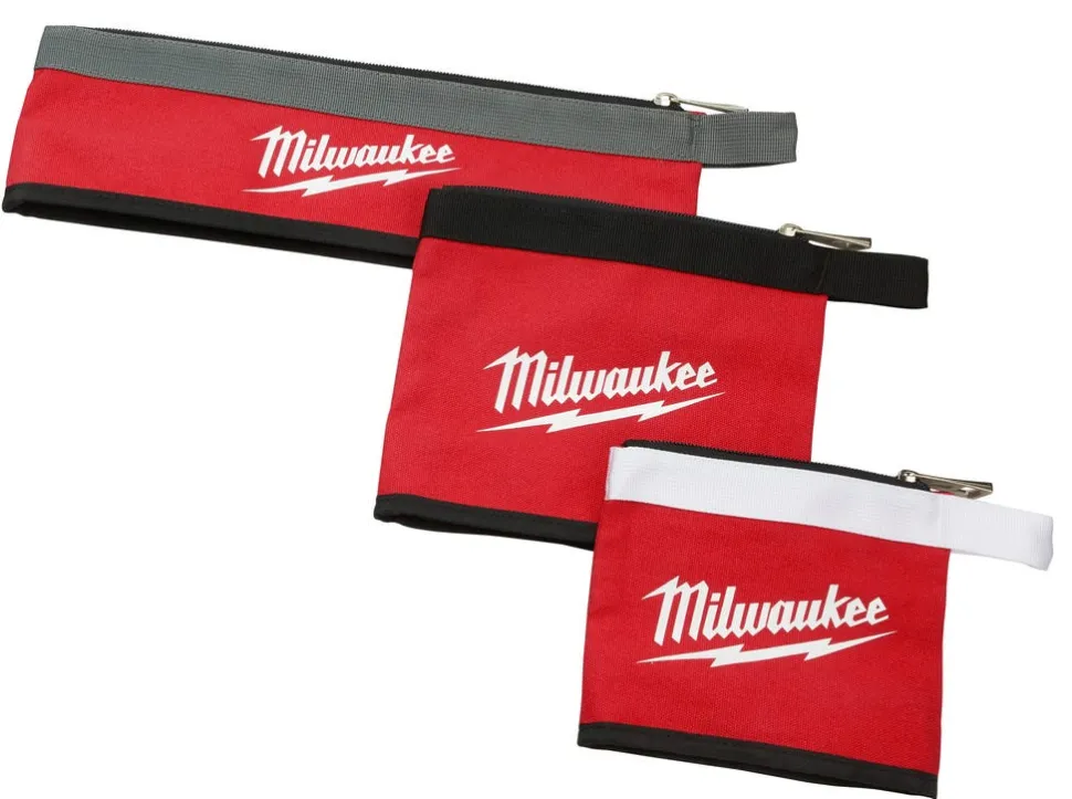 Milwaukee PACKOUT 15" Structured Bag, 3pc. Multi-Size Pouches, & Zippered Pouch Bundle