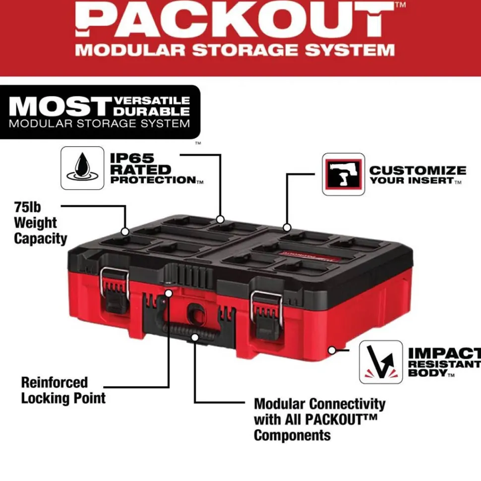 Milwaukee PACKOUT Tool Case with Customizable Foam Insert 48-22-8450