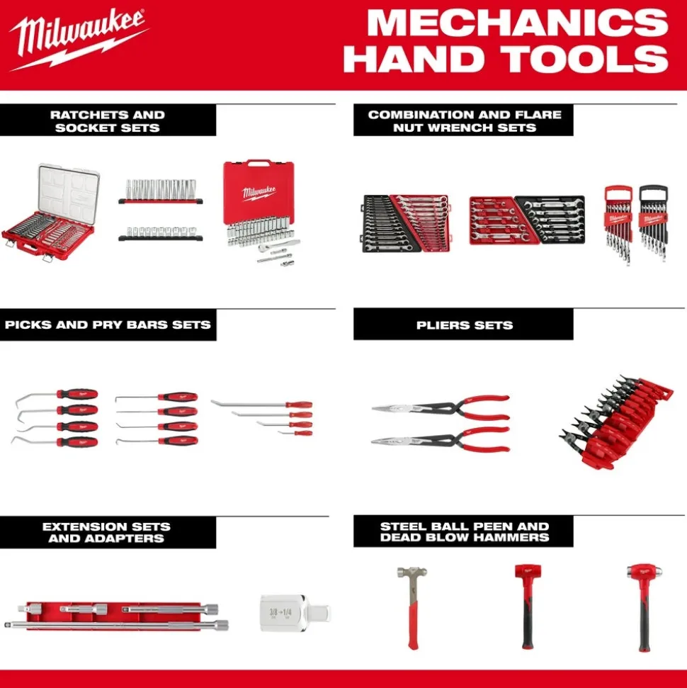 Milwaukee 4pc 1/4" Drive Extension Set 48-22-9340