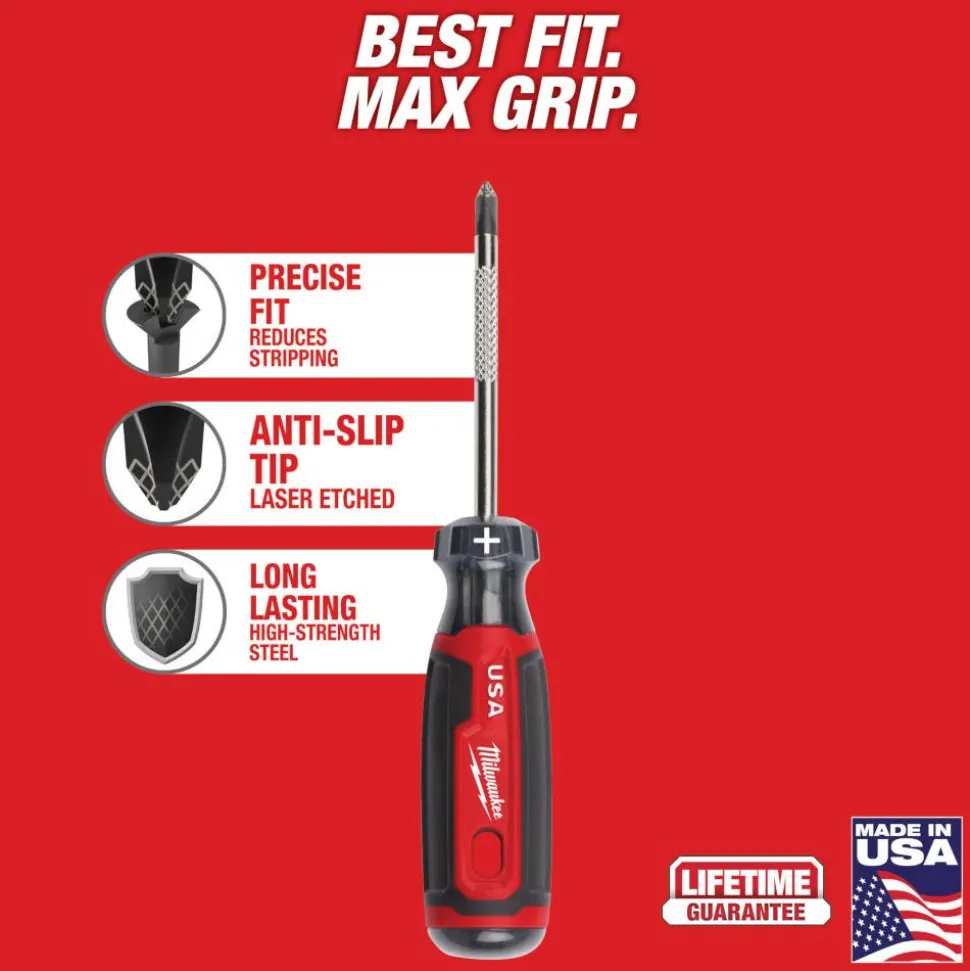 Milwaukee #1 Phillips 3" Cushion Grip Screwdriver (USA) MT201