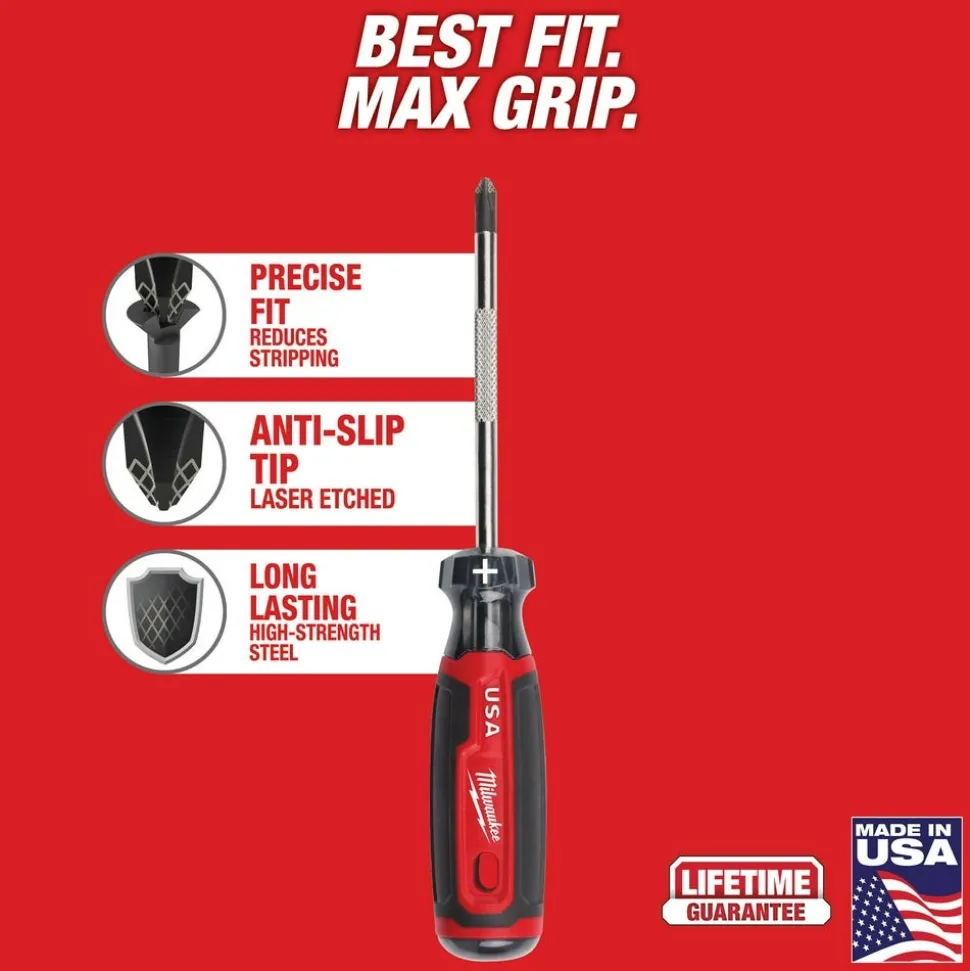 Milwaukee 6 Piece Cushion Grip Screwdriver Set (USA) MT200-6