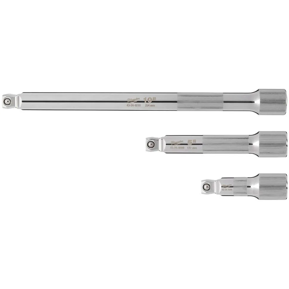 Milwaukee 3 Piece 1/2" Drive Wobble Extension Set 48-22-9352