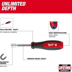 Milwaukee 7 Piece Metric HollowCore Nut Driver Set 48-22-2448