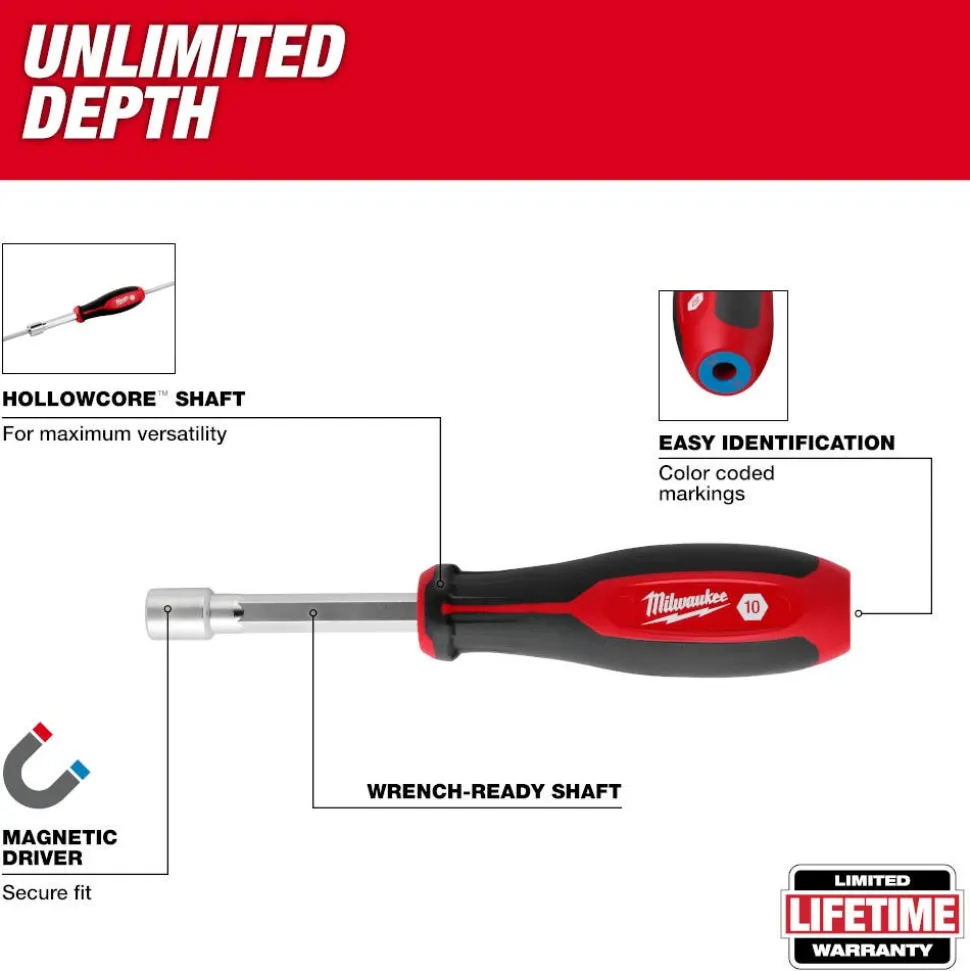 Milwaukee 7 Piece Metric HollowCore Nut Driver Set 48-22-2448