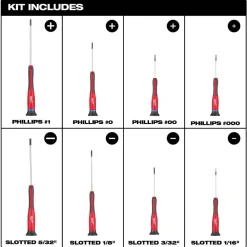 Milwaukee 8 Piece Precision Screwdriver Set 48-22-2614