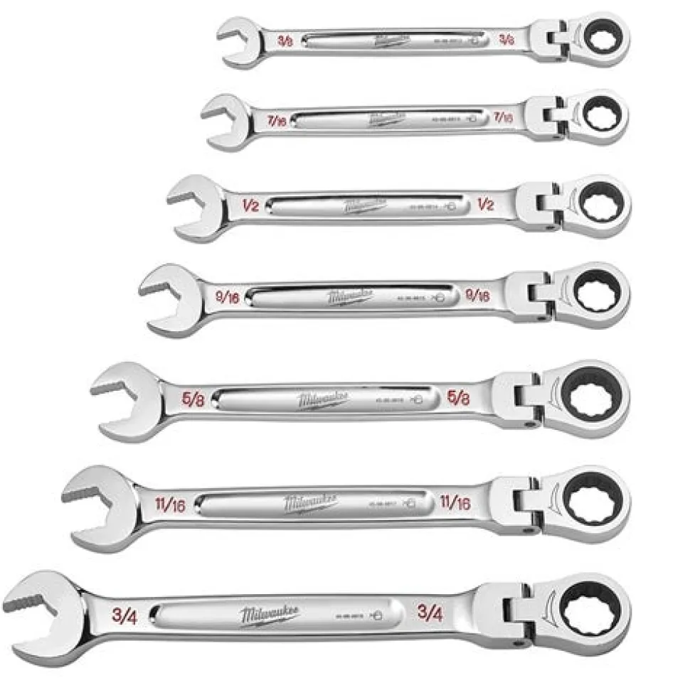 Milwaukee 15 Piece SAE Flex Head Ratcheting Combination Wrench Set 48-22-9413